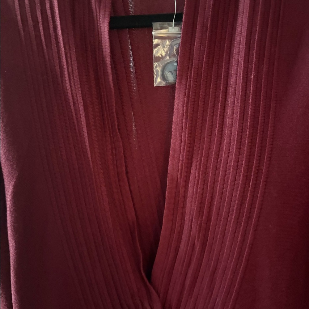Sahalie Maroon Cardigan with Peplum & Flower Embroidery - Picture 8 of 10